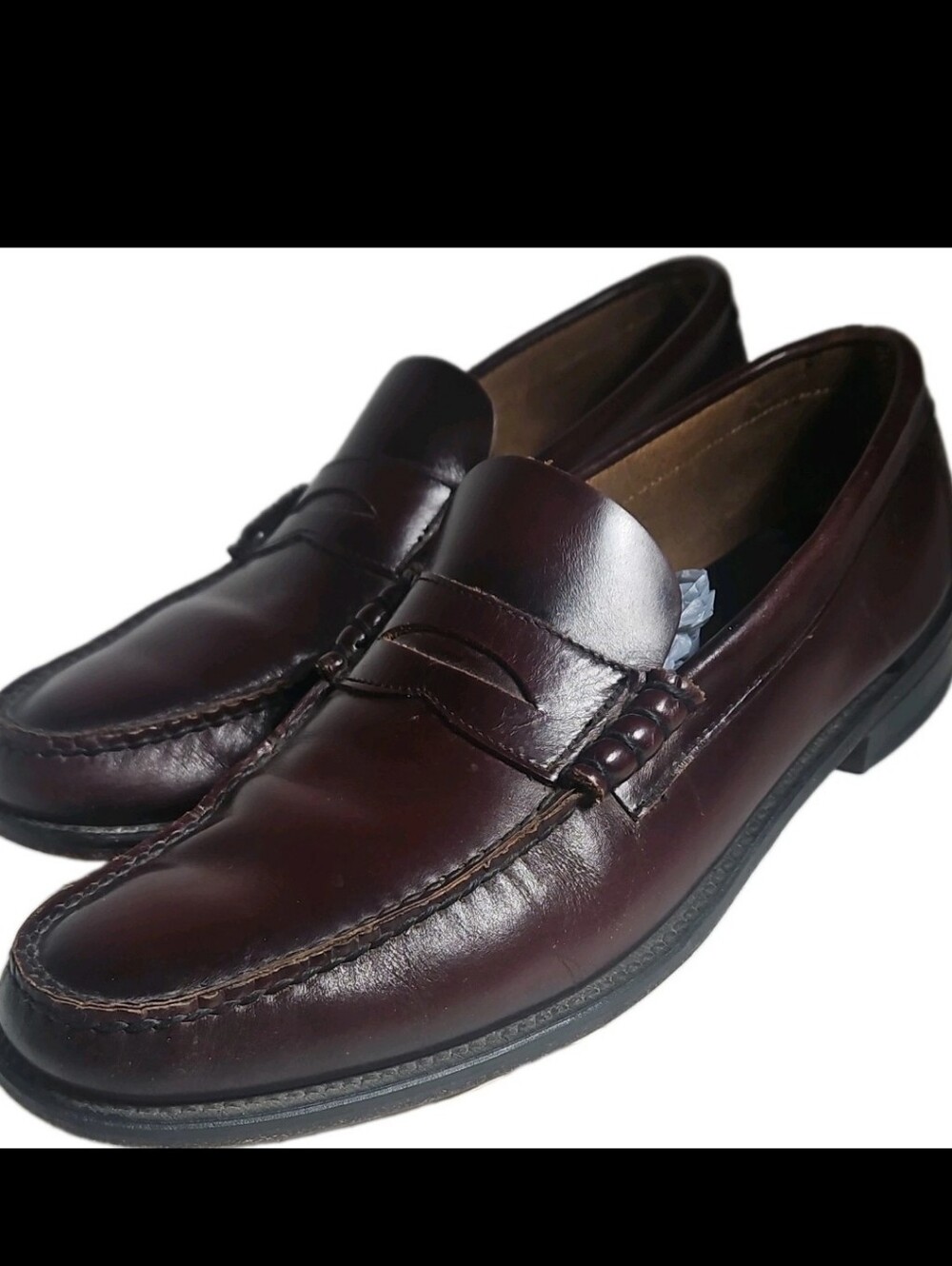 Florsheim Berkley Men Penny Loafers Sz10 Burgundy Leather Date Work Moc Toe[8F